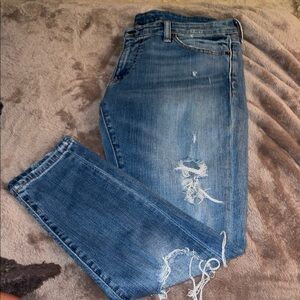 Women's Ralph Lauren Distressed Blue Denim Jeans
